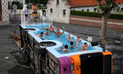 The Pool Art of Benedetto Bufalino - Repurposed bus transformed into swimming pool