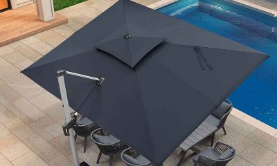 Patio Umbrellas by Purple Leaf Making a Splash With Pool Owners - Cantilever Umbrella Pool