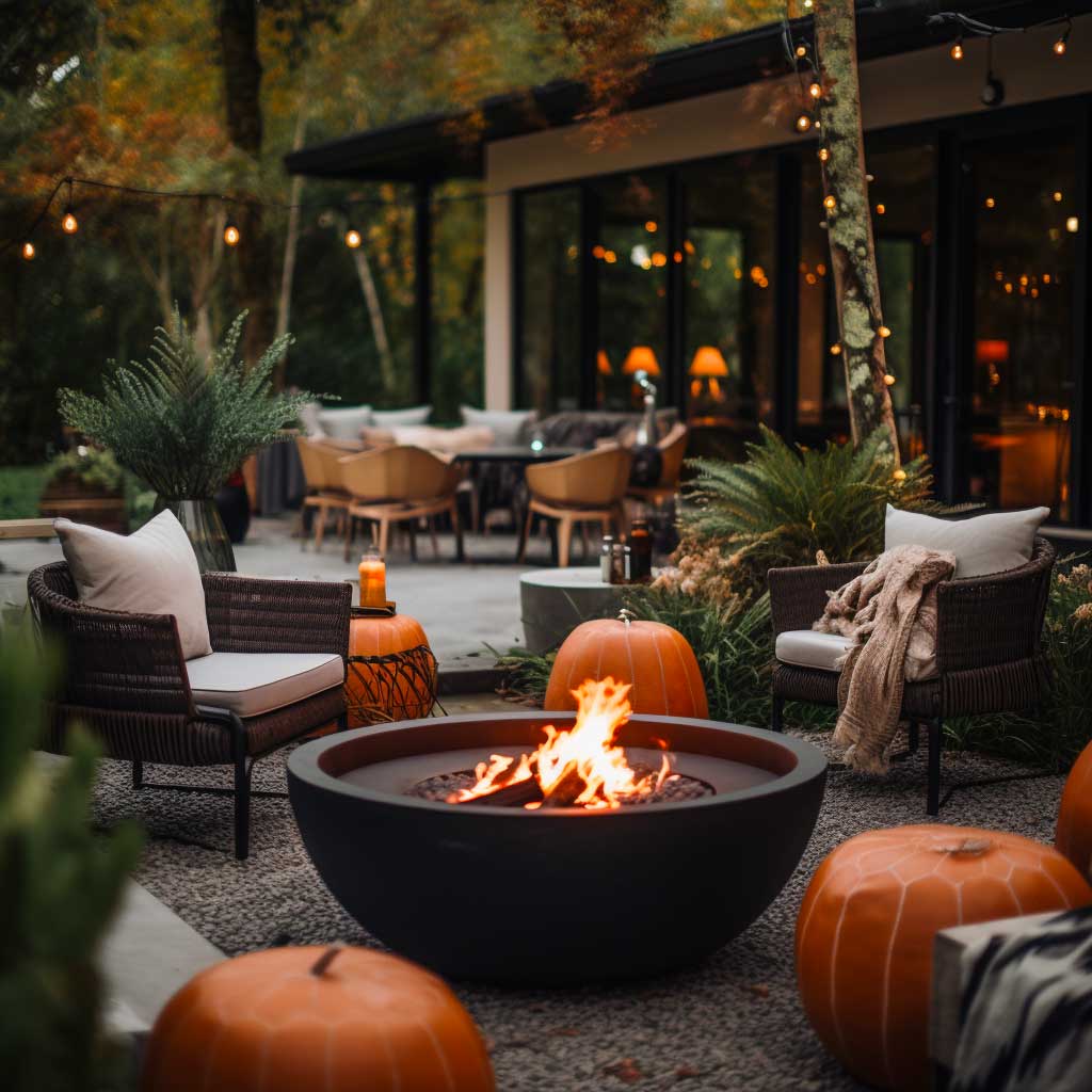 Cozy up for a memorable Halloween with an evening roasting marshmallows by the fire pit.