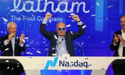 Latham IPO - Latham Group - Scott Rajeski ringing the opening bell as SWIM begins trading on NASDAQesk