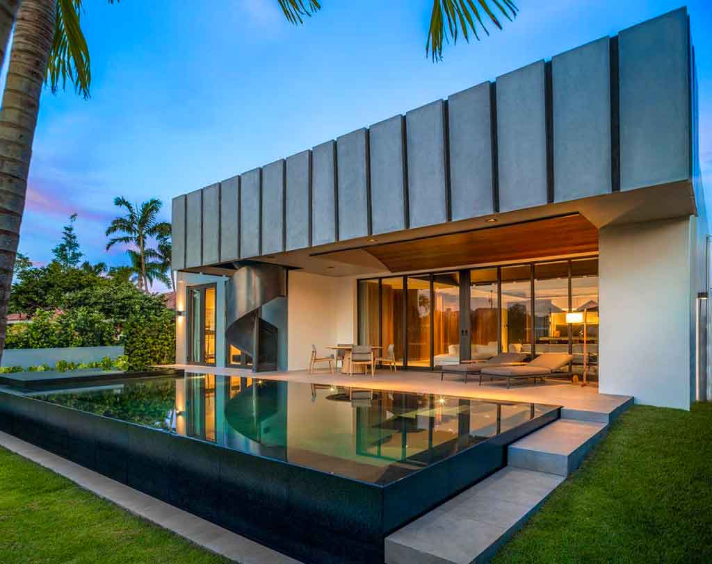 Modern residential pool design in Miami Beach