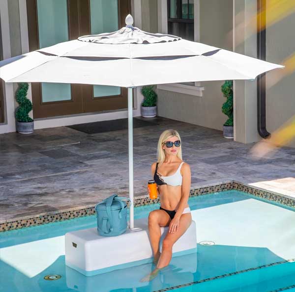 Tenjam Dash Bench With Umbrella Hole For Sun Shelf - Holiday Pool Gift