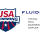 USA SWIMMING LOGO AND FLUIDRA LOGO TEXT STATING FLUIDRA IS THE OFFICIAL POOL EQUIPMENT SUPPLIER
